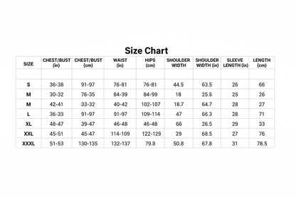  Sports Suit Sweatshirt Set Size Chart S-XXXL