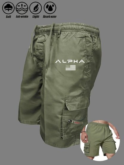 American Flag Printed Cargo Shorts