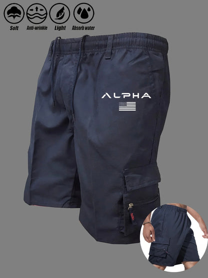 American Flag Printed Cargo Shorts