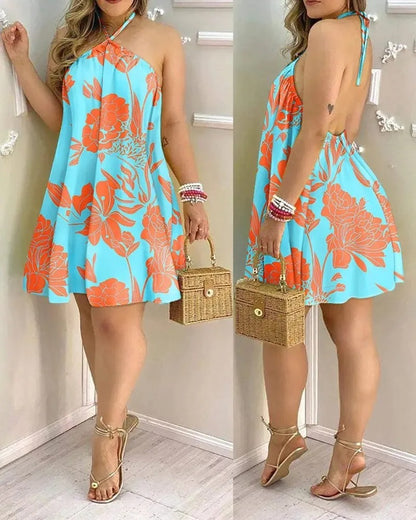 Neck Dress, Vacation Style Backless Dress