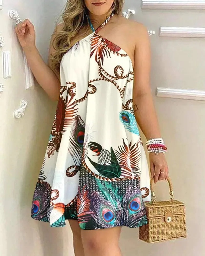 Neck Dress, Vacation Style Backless Dress