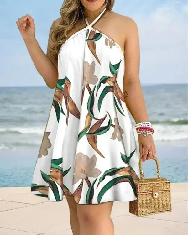 Neck Dress, Vacation Style Backless Dress