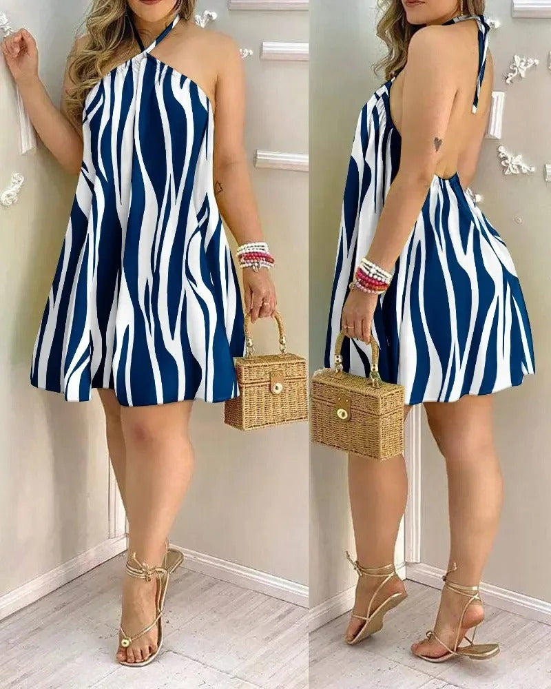Neck Dress, Vacation Style Backless Dress