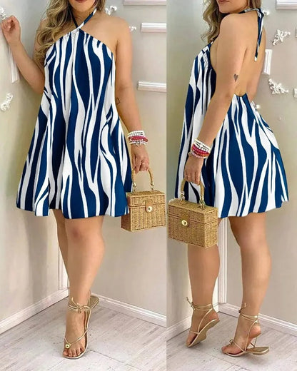 Neck Dress, Vacation Style Backless Dress