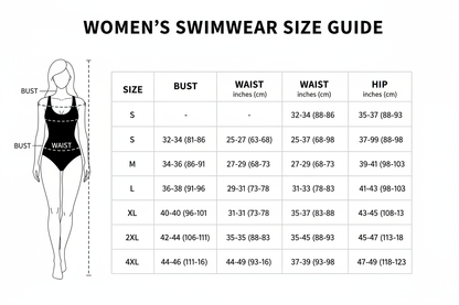 
Women's One-Piece swimwear S - 4xl Size Chart



