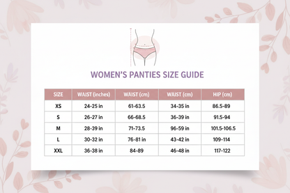 women's panties size chart