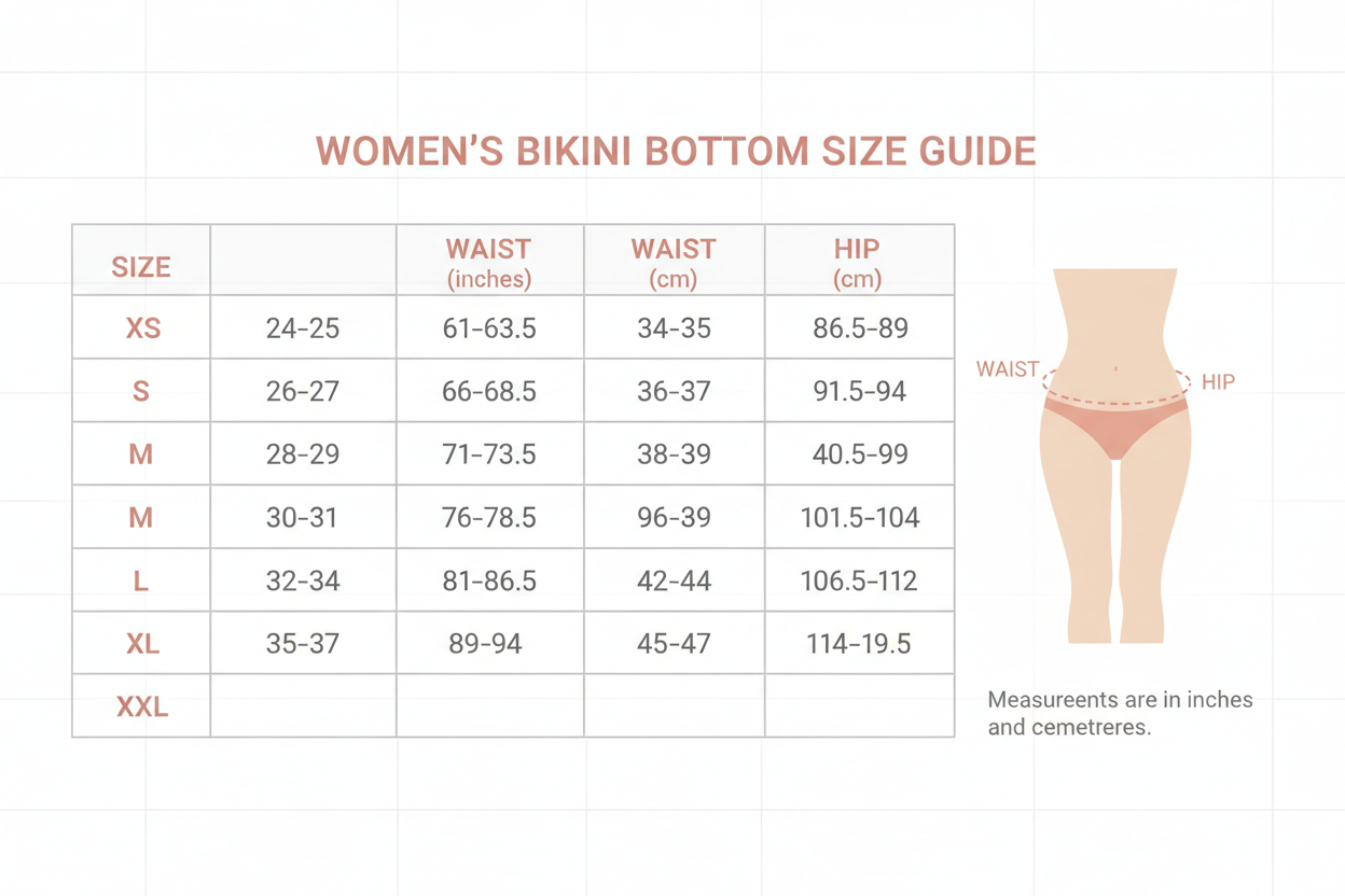 womens underwear bikini size chart 
