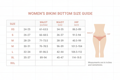 womens underwear bikini size chart 